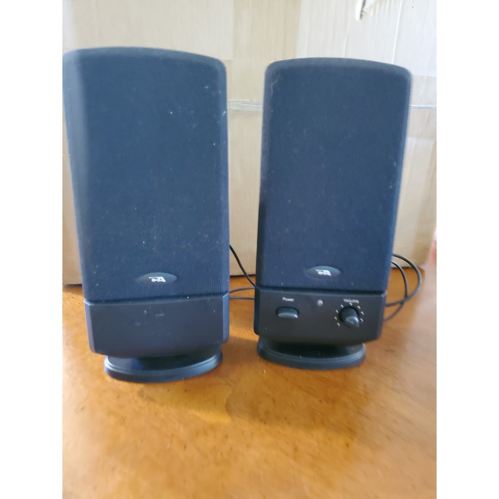 2 CYBER ACOUSTICS Desktop Computer AC Powered Speakers USB Cable Only Black